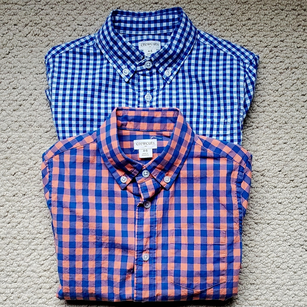 Set of (2) J. Crew Crewcuts Botton Down Shirts size 4/5